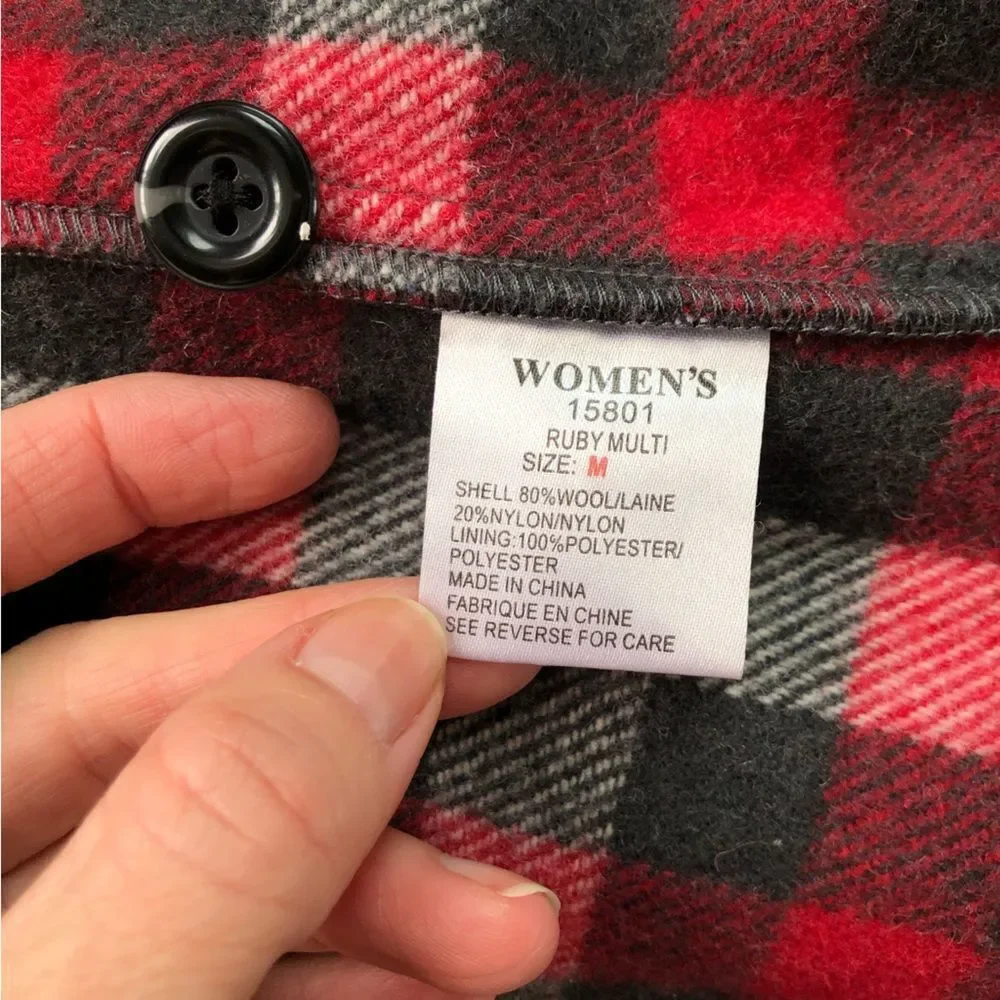 WOOLRICH Plaid Multi Color Thick‎ Zip Up Jacket With Pockets Size Medium
